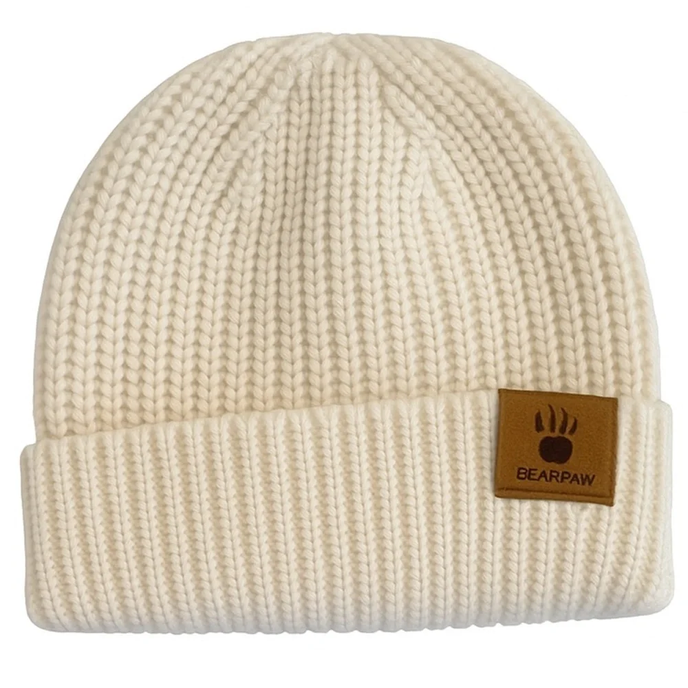 BearPaw White Knit Beanie